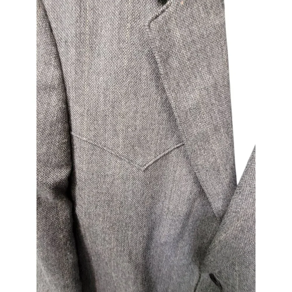 Circle S 50R Black‎ Tweed Western Wear Men's Blazer Sport Coat Suit Jacket